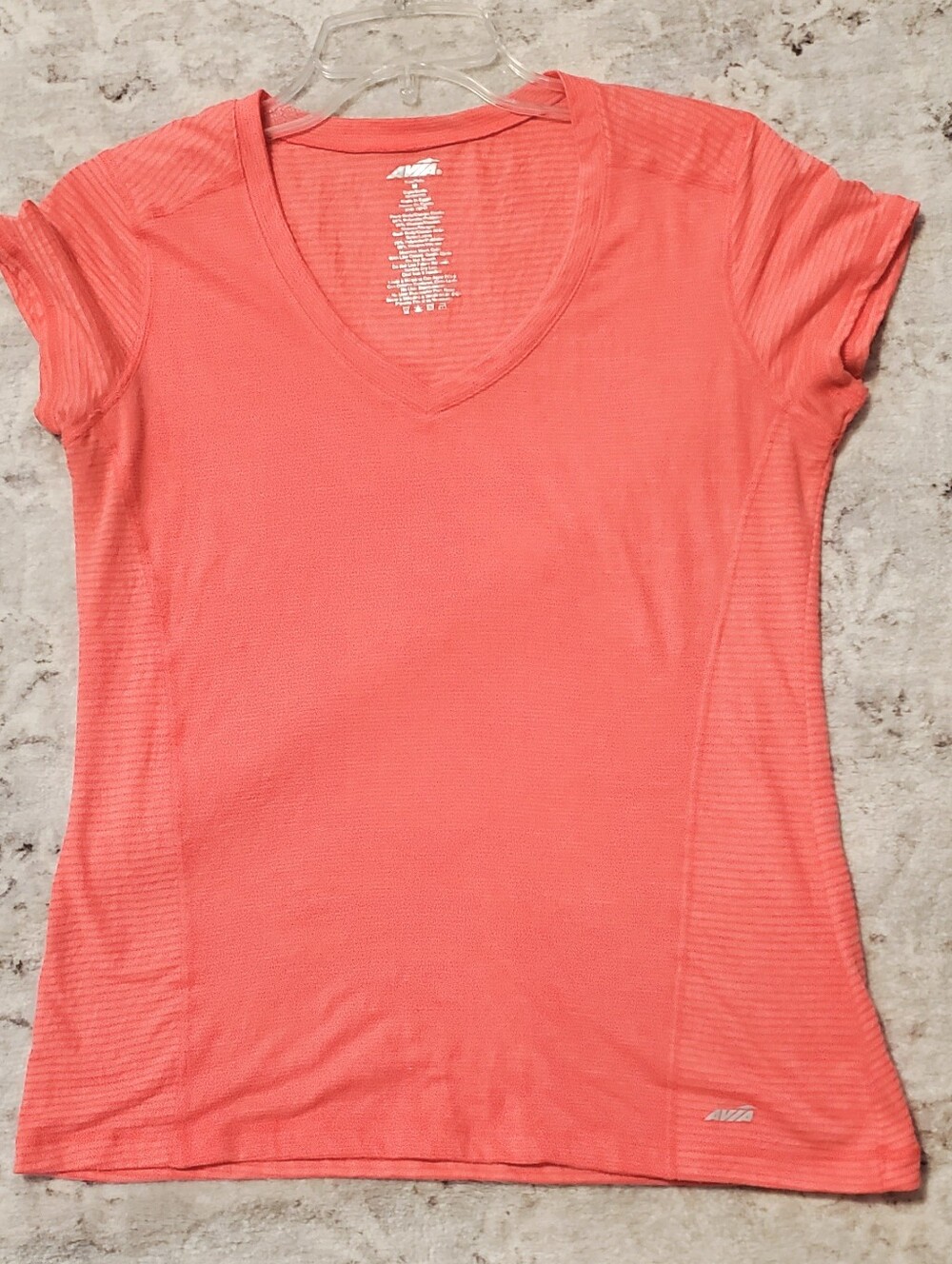 Avia Active V-Neck Tee Women's M Neon Coral